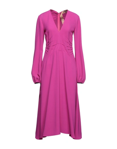 Shop Ndegree21 Woman Midi Dress Mauve Size 6 Acetate, Viscose