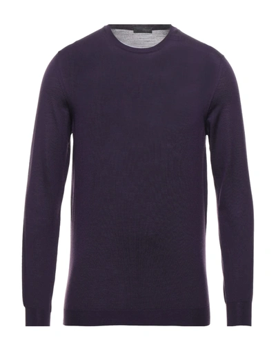 Shop Drumohr Man Sweater Dark Purple Size 38 Super 140s Wool