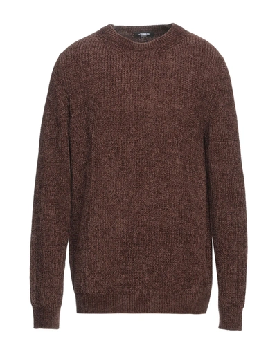 Shop +39 Masq Man Sweater Dark Brown Size Xxl Acrylic, Viscose