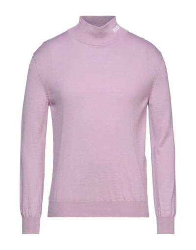 Shop Msgm Man Turtleneck Light Purple Size Xs Wool, Acrylic