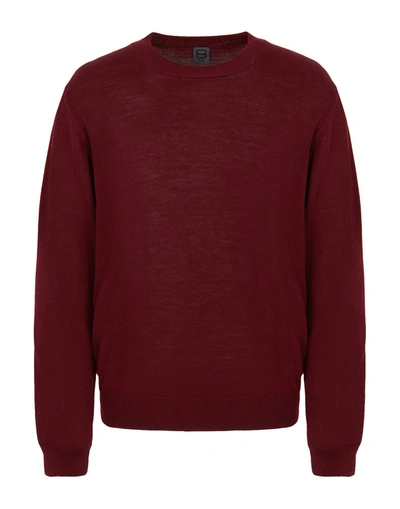 Shop 8 By Yoox Wool-blend Regular Fit Crew Neck Jumper Man Sweater Burgundy Size S Merino Wool, Acrylic In Red