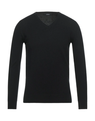Shop Alpha Studio Sweaters In Black