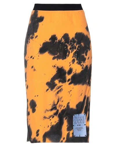 Shop Mcq By Alexander Mcqueen Midi Skirts In Orange