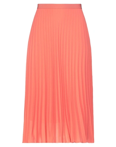 Shop Patrizia Pepe Midi Skirts In Salmon Pink