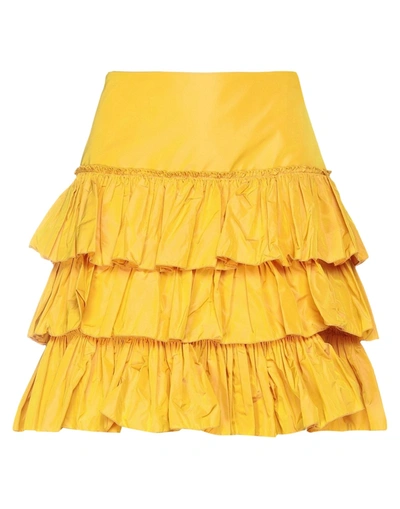 Shop Blugirl Blumarine Woman Midi Skirt Yellow Size 4 Polyester