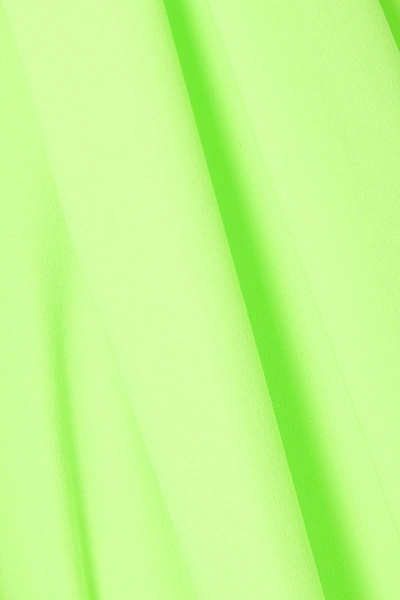 Shop Alex Perry Tatum Cape-effect Open-back Neon Satin-crepe Mini Dress In Green