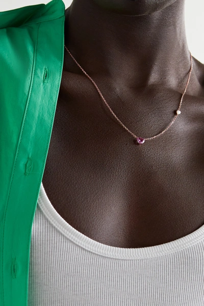 Anita Ko 18-karat Rose Gold, Sapphire And Diamond Necklace In Rose Gold