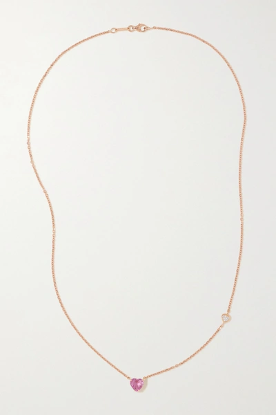 Shop Anita Ko 18-karat Rose Gold, Sapphire And Diamond Necklace