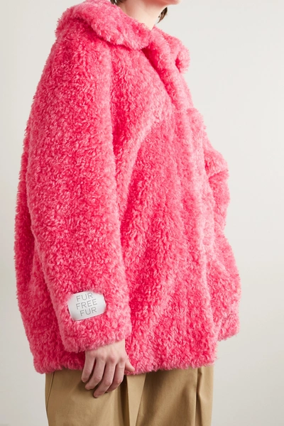Shop Stella Mccartney Kyla Faux Shearling Coat In Pink