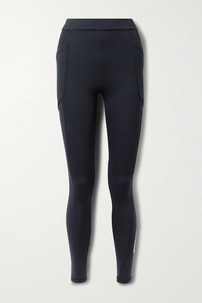 Shop Stella Mccartney Scuba Printed Tech-jersey Leggings In Blue