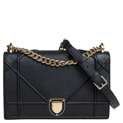 Pre-owned Dior Ama Flap Shoulder Bag In Black