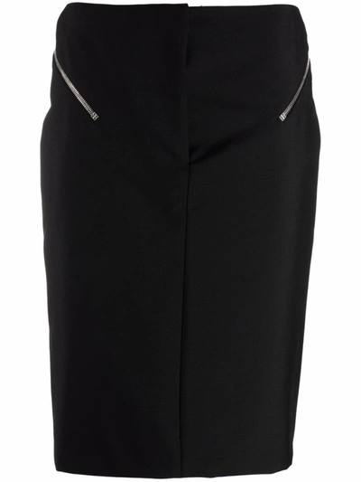 Shop Givenchy Zip-embellished Pencil Skirt In Black