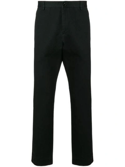 Shop Gucci Straight Pants With Embroidered Logo On The Back In Black