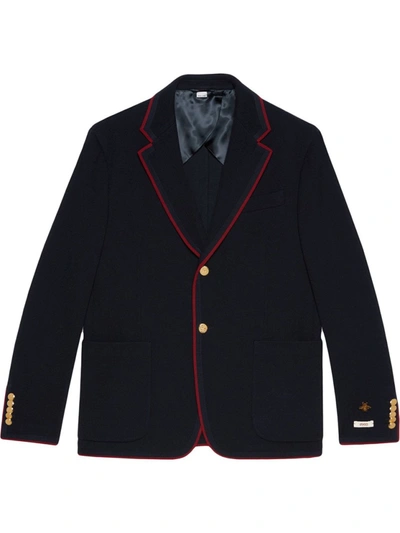 Shop Gucci Blazer With Contrasting Borders In Black