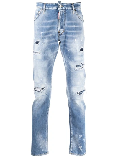 Shop Dsquared2 Blue Straight-leg Jeans