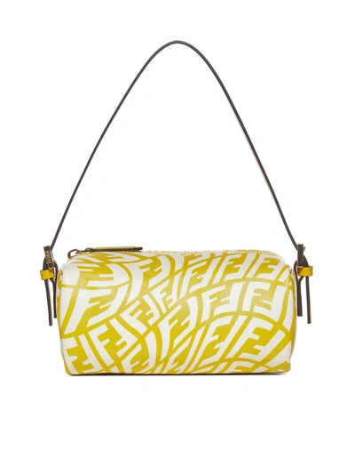 Shop Fendi Ff Vertigo Mini Shoulder Bag In Yellow