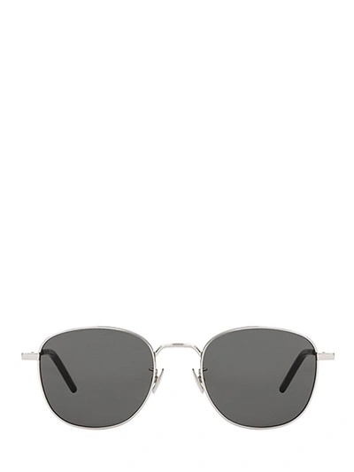 Shop Saint Laurent Eyewear New Wave Sunglasses In Silver