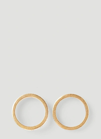 Shop Maison Margiela Number Logo Engraved Circle Earrings In Gold