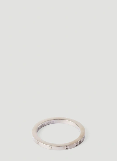 Shop Maison Margiela Number Logo Engraved Ring In Silver