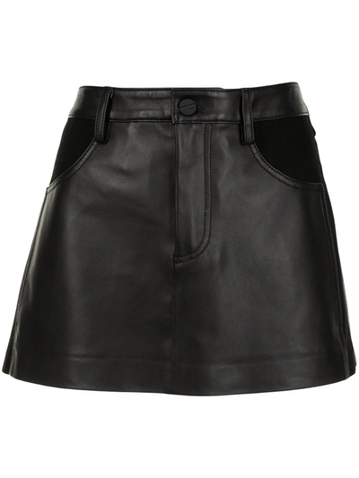 Shop Dion Lee A-line Leather Skirt In Black