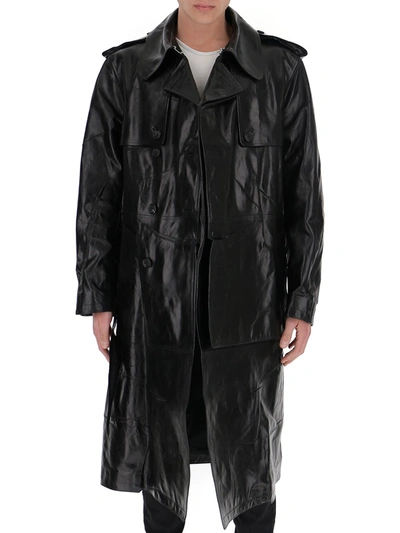 Shop Alexander Mcqueen Belted Waist Trench Coat In Black