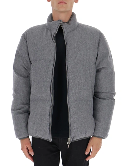 Shop Thom Browne Reversible Down Jacket In Grey