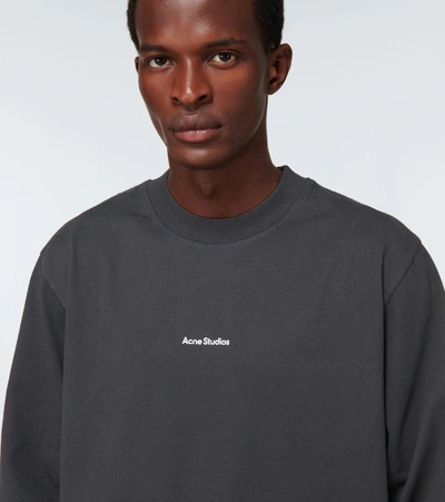 Shop Acne Studios Long-sleeved Cotton T-shirt In Black