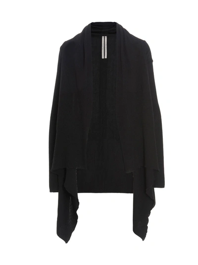 Shop Rick Owens Asymmetric Knit Cardigan In Black
