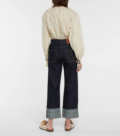 Jw Anderson Printed High-rise Straight-leg Jeans In Blue | ModeSens