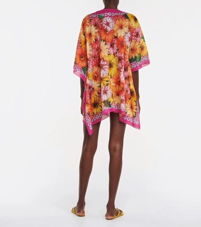 Shop Dolce & Gabbana Floral Printed Mini Dress In Multicoloured