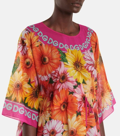 Shop Dolce & Gabbana Floral Printed Mini Dress In Multicoloured
