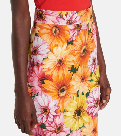 Shop Dolce & Gabbana Cady Floral Pencil Skirt In Multicoloured