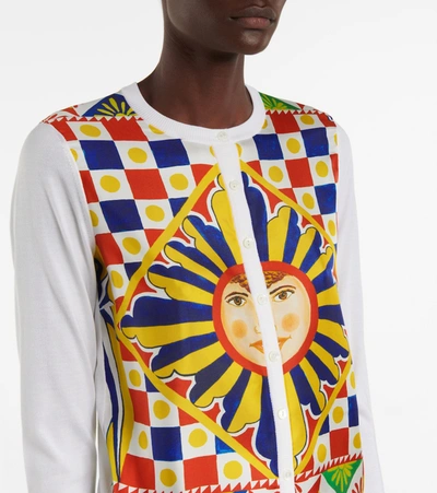 Shop Dolce & Gabbana Printed Silk Cardigan In Multicoloured