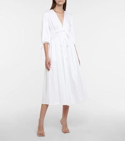 Shop Altuzarra Donrine Stretch-cotton Midi Dress In White