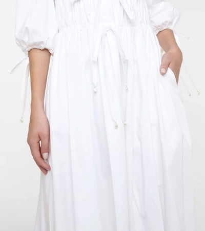 Shop Altuzarra Donrine Stretch-cotton Midi Dress In White