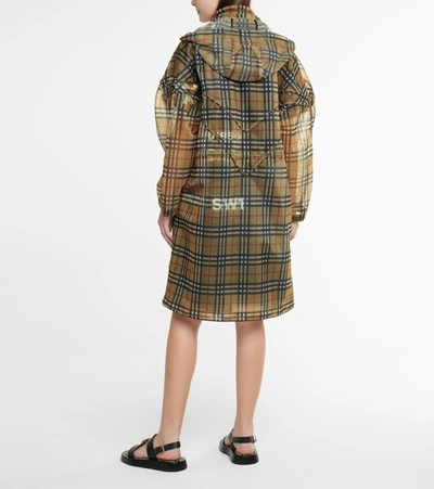 Shop Burberry Vintage Check Mesh Parka In Multicoloured