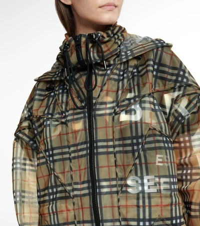 Shop Burberry Vintage Check Mesh Parka In Multicoloured