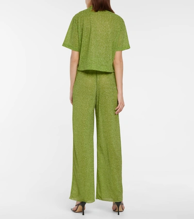 Shop Oseree Oséree Lumière Cropped Shirt In Green