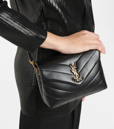 Shop Saint Laurent Loulou Toy Leather Shoulder Bag In Black