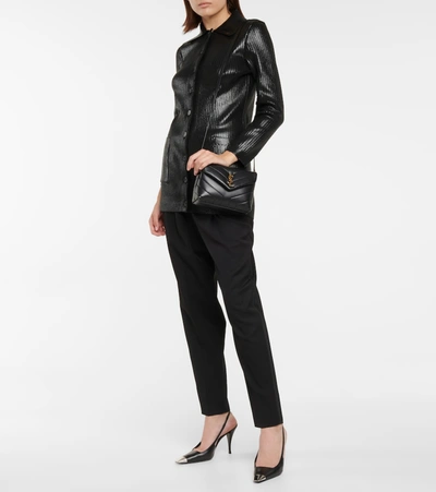 Saint Laurent Loulou Toy Leather Shoulder Bag In Black