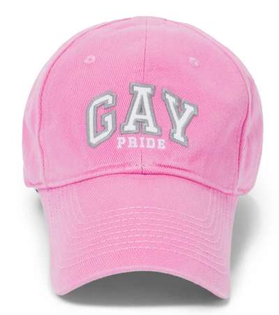 Shop Balenciaga Pride Cotton Cap In Pink