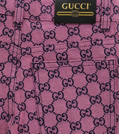 Shop Gucci Gg Stretch-cotton Jeans In Pink