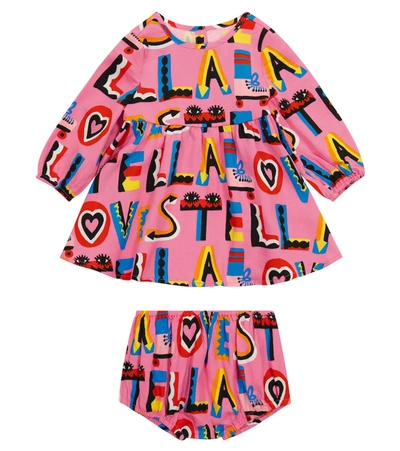 Shop Stella Mccartney Baby Logo Dress And Bloomers Set In Multicoloured