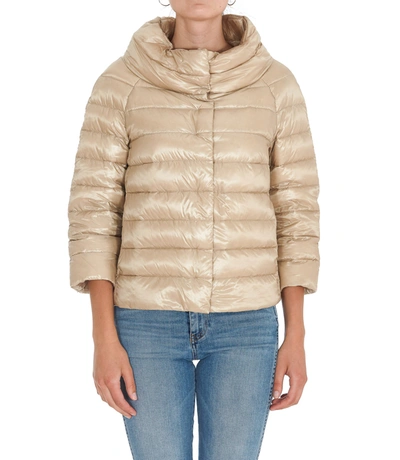 Shop Herno Sofia Padded Down Jacket In Beige