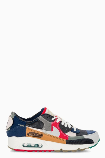 Nike Air Max 90 Legacy Patchwork Canvas, Ripstop And Mesh Sneakers In  College Navy / Light Bone-sail-chile Red | ModeSens