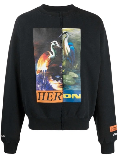 Shop Heron Preston Graphic-print Patchwork Sweatshirt In Schwarz