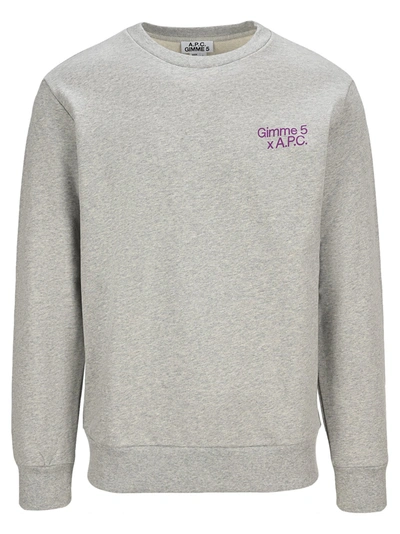 Shop Apc A.p.c. Eddy Rear Graphic Print Sweatshirt In Grey