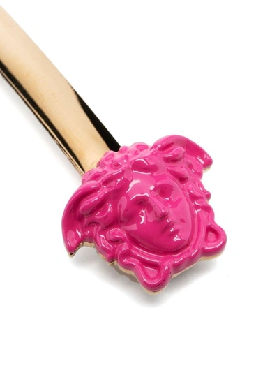 Shop Versace Small Medusa Hair Clip In Fuxia