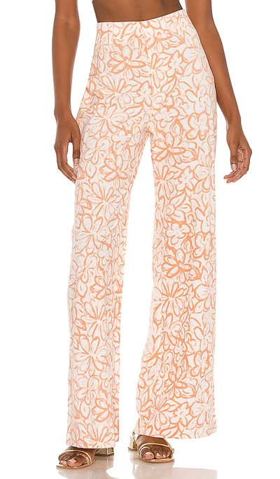 Shop Free People Love So Right Wide Leg Pant In Peach Combo