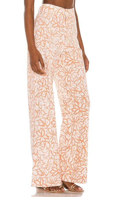 Shop Free People Love So Right Wide Leg Pant In Peach Combo